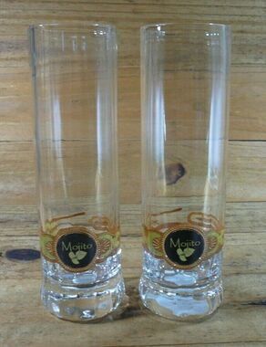 Set of 2 Mojito Glasses 8" Cigar Band Design